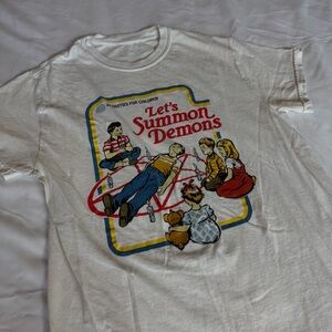 White Graphic Tee with Retro Print